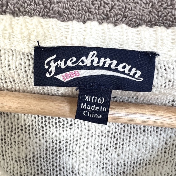 Freshman 1996 Girl Open Knit Cut Out Tassel Lightweight Sweater Sz XL(16) Tribal - Picture 4 of 13